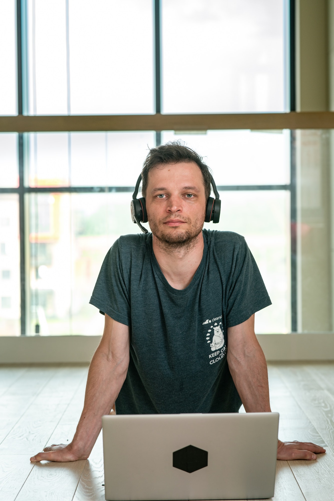 programmer at an online meeting of coworkers 1 1